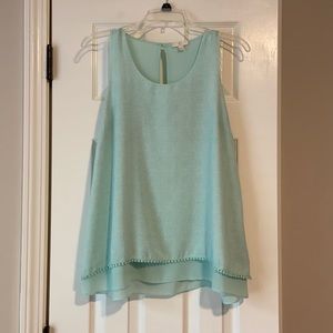 Mint and white speckled Tank
